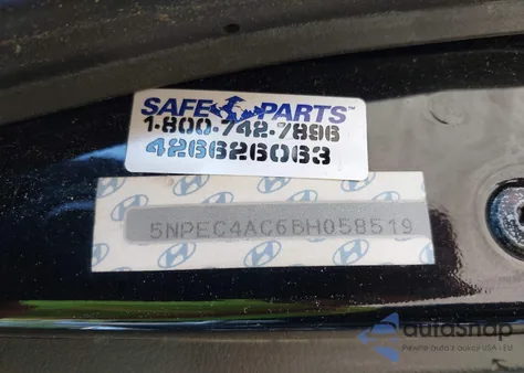 2011 Hyundai Sonata Se z USA, uszkodzony, nr VIN 5NPEC4AC6BH058519